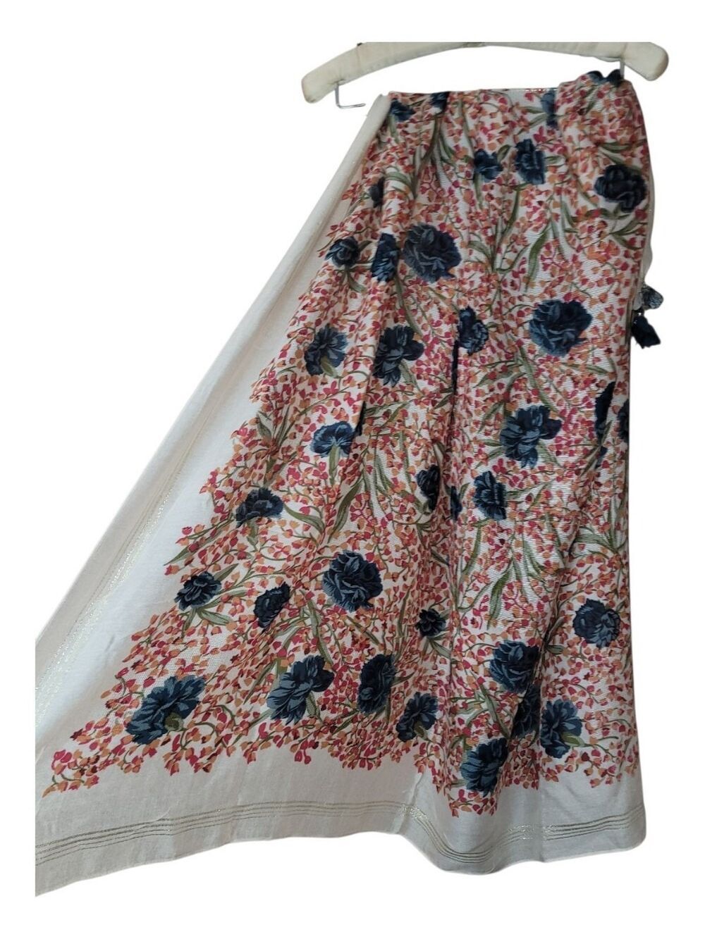 J. Jill Beautiful Floral Square Scarf Wool Blend
